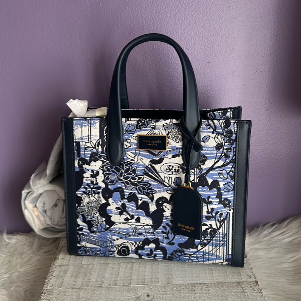 Nwt Kate spade walk in the park toile jacquard small tote bag - Picture 1 of 11